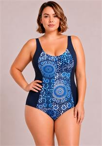 Moroccan Print Onepiece Bather with Wirefree Soft Bra D-E